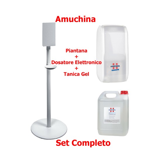 Amuchina - Set Piantana + Dosatore Elettronico + Amuchina Gel X-germ 5 lt