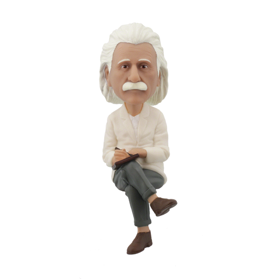 Albert Einstein Computer Sitter Bobblehead