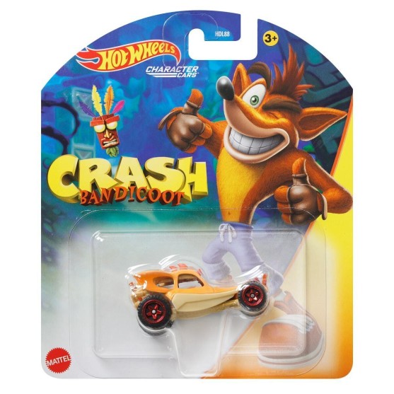 Hot Wheels Character Car New "Crash Bandicoot" 1:64