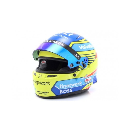 Fernando Alonso Aramco Cognizant Aston Martin F1 2024 Bell Mini Helmet 1:2