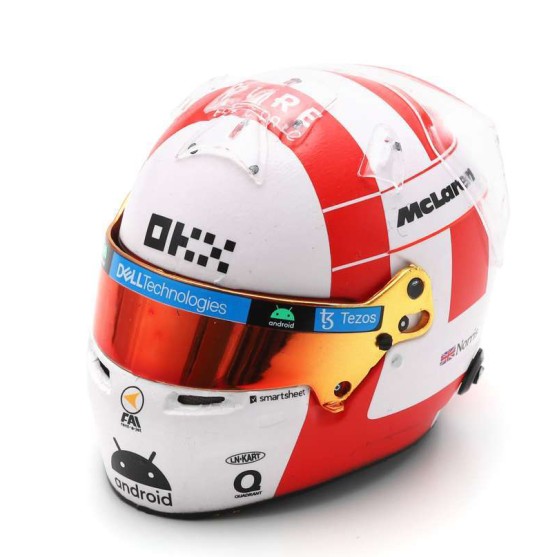 Land Norris Casco Bell Helmet F1 Monaco GP 2023 MCL60 Mclaren Mercedes 1:5