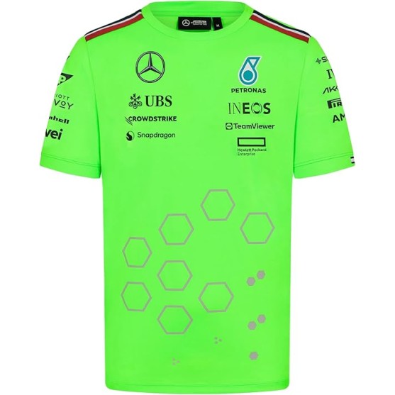 Mercedes-AMG Petronas F1 2024 Set Up T-Shirt Green Fluo