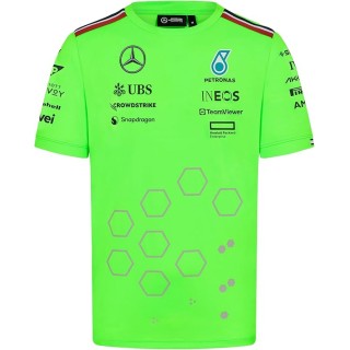 Mercedes-AMG Petronas F1 2024 Set Up T-Shirt Green Fluo